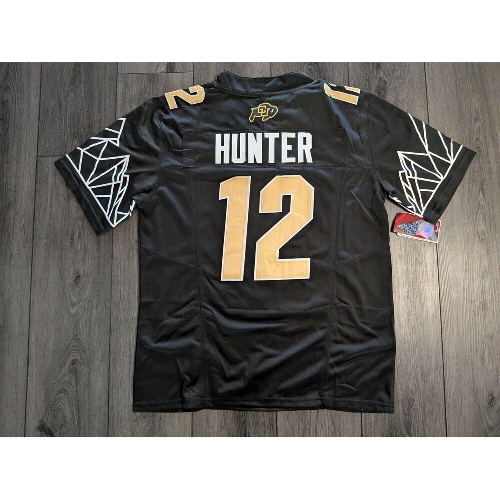 Travis Hunter #12 2024 Colorado Buffaloes Big 12 Black Game Jersey Men's Sizes